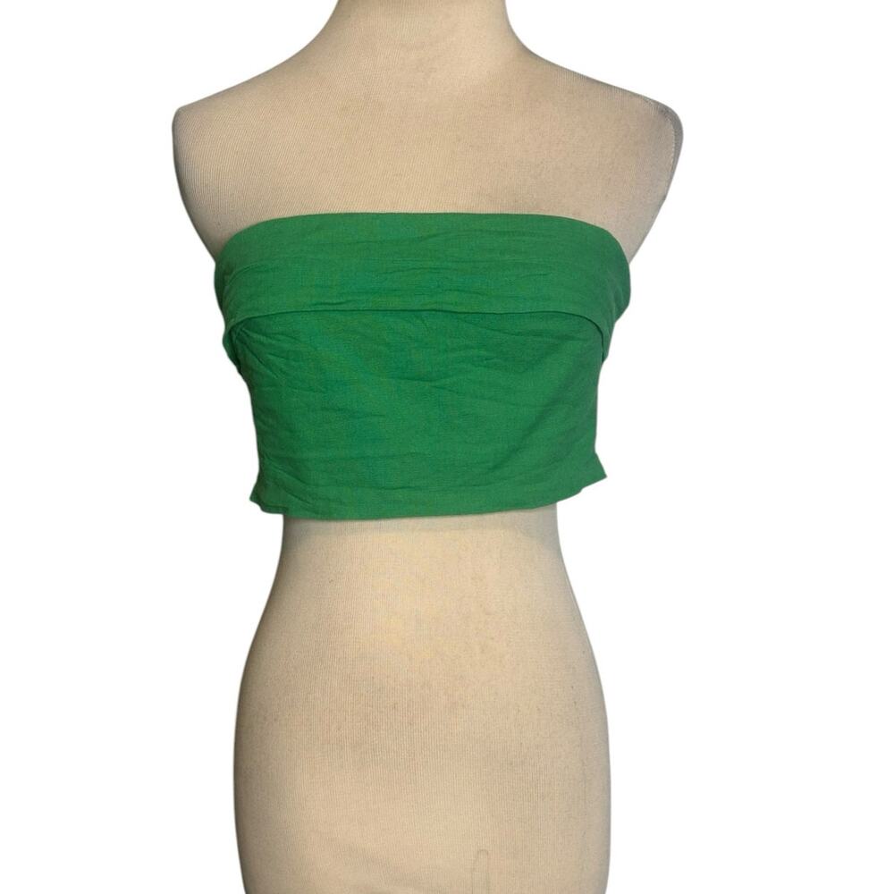 Princes Polly vibrant green bandeau strapless top size 4